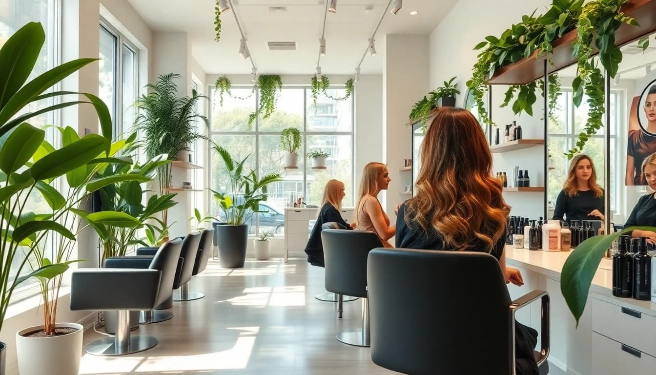 Omnia Salon offers vibrant hair treatments in a stylish, eco-friendly environment.