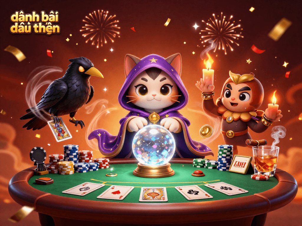 Experience the thrill of đánh bài đổi thưởng with vibrant 3D characters and captivating casino elements.