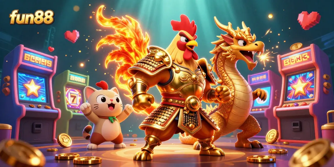 Experience the excitement of fun88 with immersive gaming elements in a vibrant 3D casino illustration.