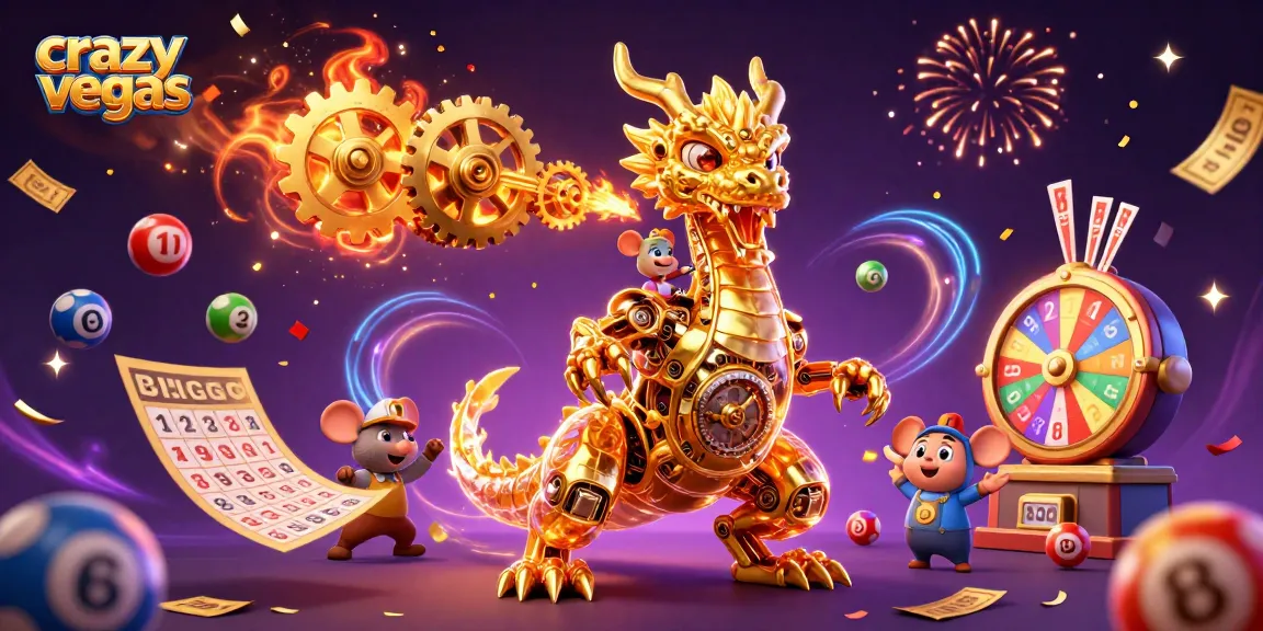 Experience the excitement of crazyvegas with a golden dragon and dynamic casino elements.