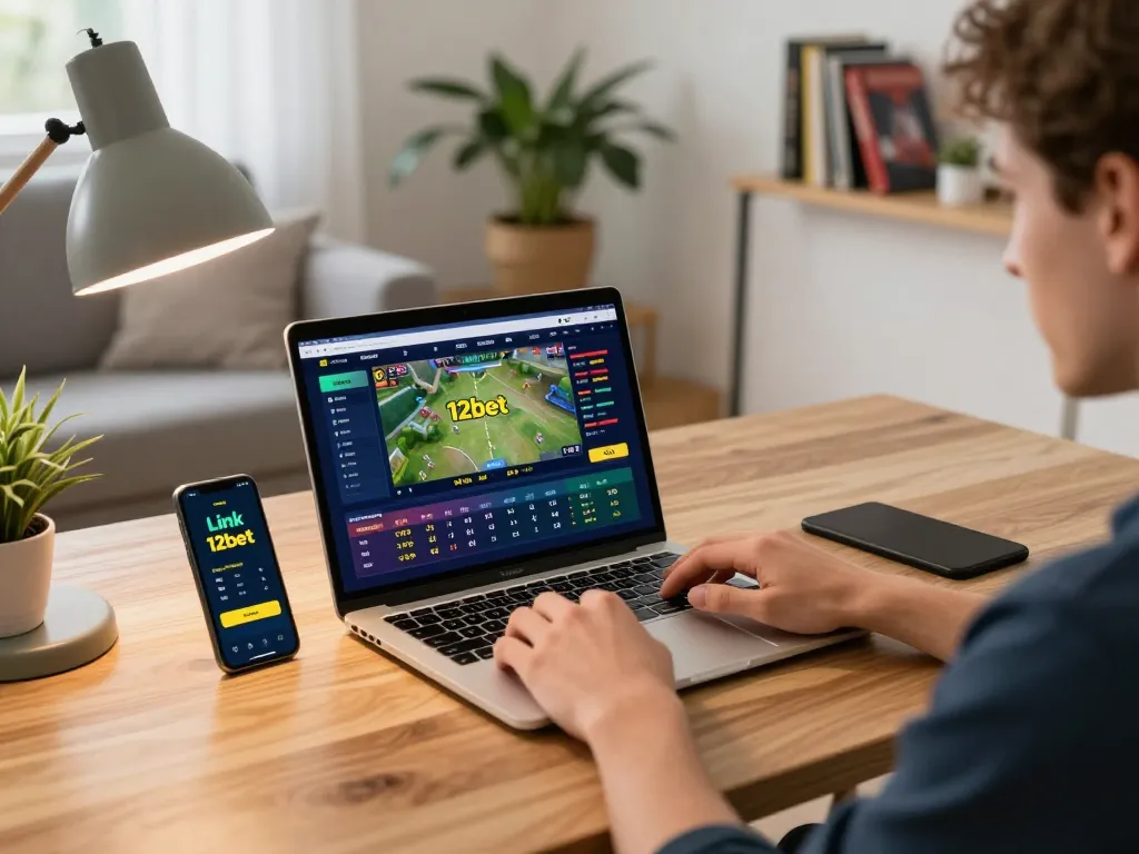 Tham gia ứng dụng Link 12bet trên thiết bị chơi game hiện đại, thể hiện chiến lược cá cược trực tuyến.