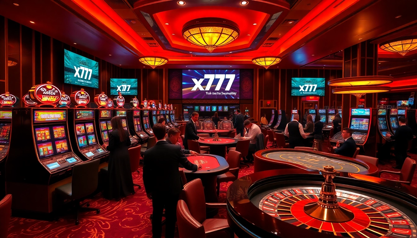 Experience the thrill of winning at x777, with sleek slot machines and vibrant gaming tables.