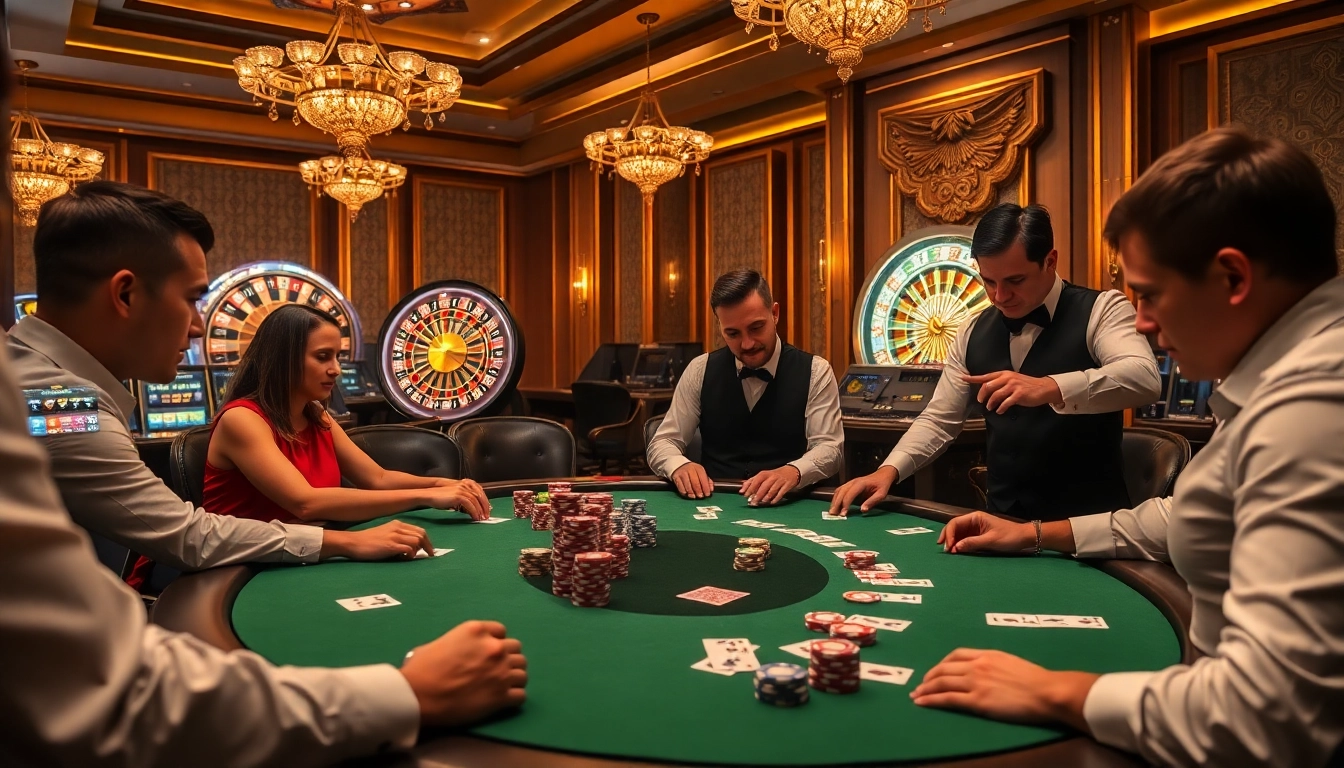 Engage in the thrilling poker game as featured on https://tg88.fyi/ with vibrant chips and an elegant dealer.