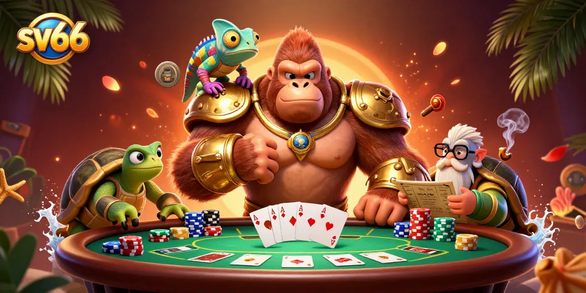 Experience thrilling gaming action at sv66 with a vibrant illustration showcasing dynamic characters and casino elements.