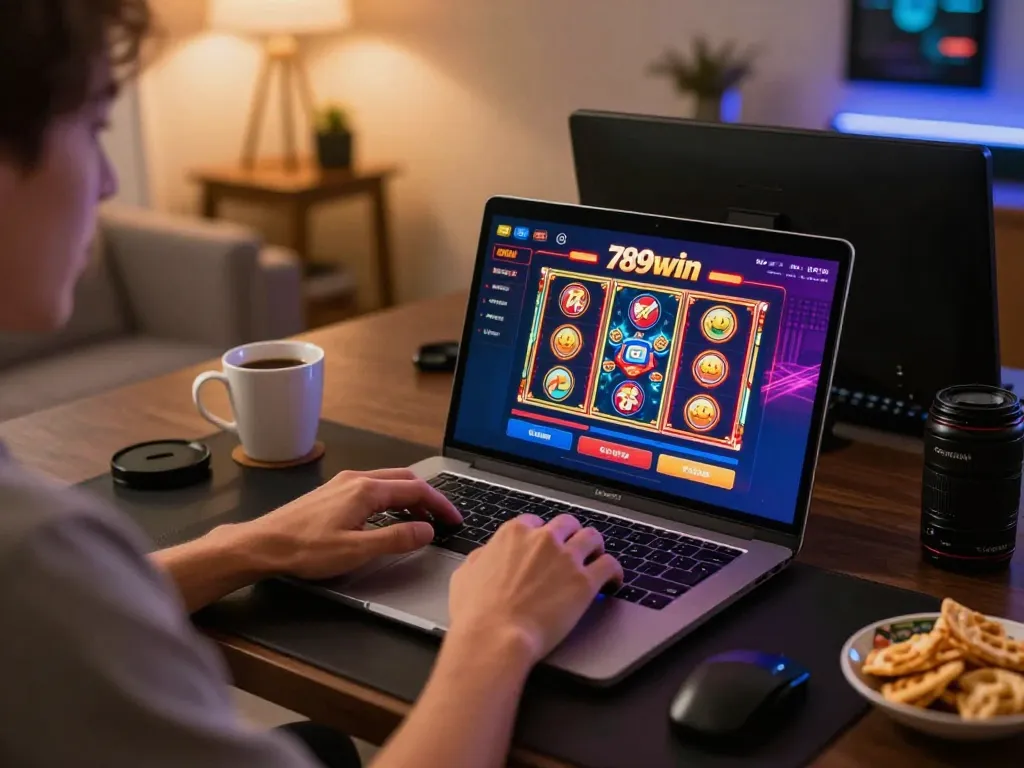 Engaging with 789win slot games at home for a thrilling online gambling experience.