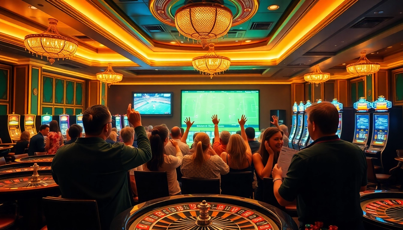 Watch trực tiếp bóng đá at a premium casino venue with exciting betting options and a lively atmosphere.