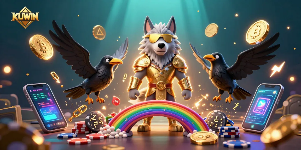 Engage in thrilling gameplay with KUWIN's vibrant 3D casino scene featuring Odin and his ravens.