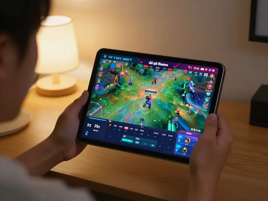 Watching đá gà thomo live streaming on a tablet in a cozy home setting
