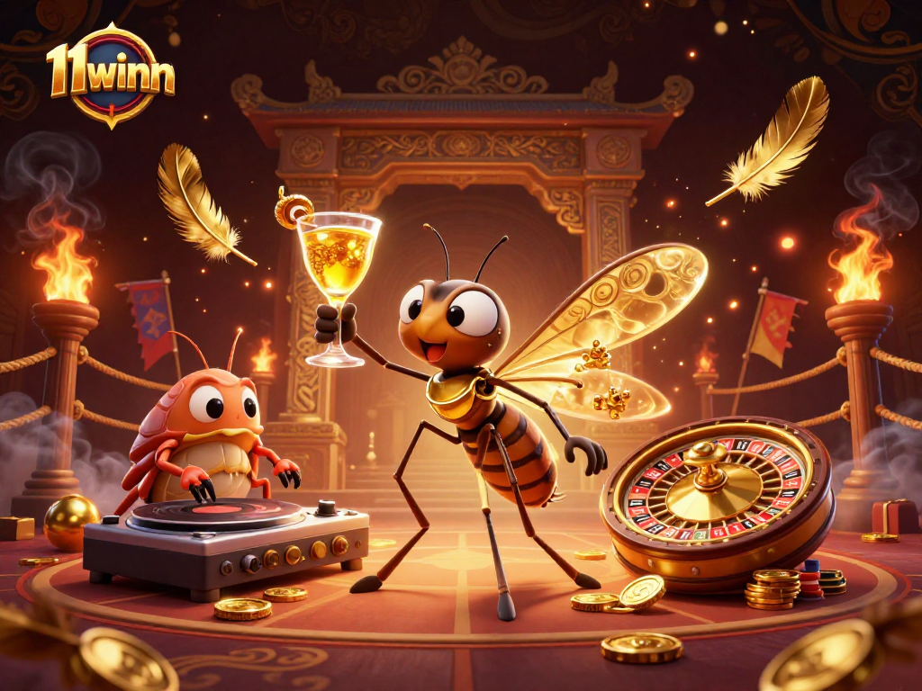 Experience the thrilling 11winn casino atmosphere with unique characters and vibrant game elements.