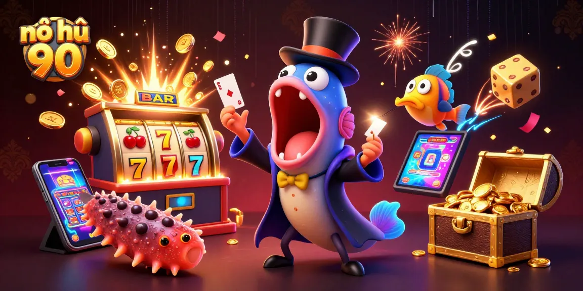 Experience the excitement of nổ hũ 90 with an engaging underwater magic show featuring characters and vibrant casino elements.