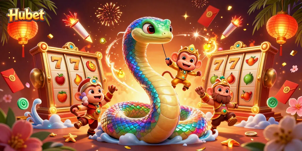 Play lucky games at Hubet with vibrant slots and captivating characters in an enchanting casino scene.