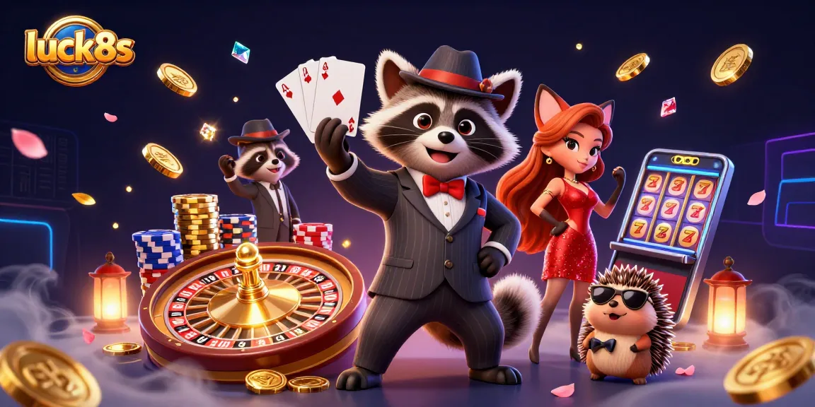 Experience thrilling wins with luck8s at an exciting casino scene filled with action and vibrant elements.
