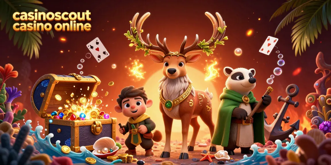 Experience the thrill at casinoscout casino online with this vibrant 3D casino illustration.