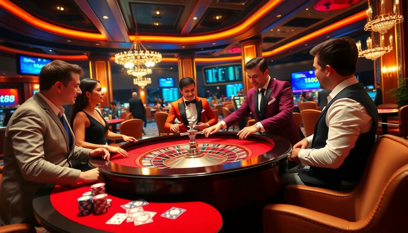 Experience the thrill of winning with Bet88 at a luxurious casino table with vibrant colors and engaging gameplay.