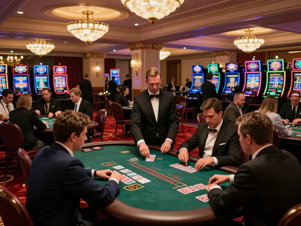 Players engaging in high-stakes blackjack at lode88s casino, showcasing strategic gameplay and vibrant environment.