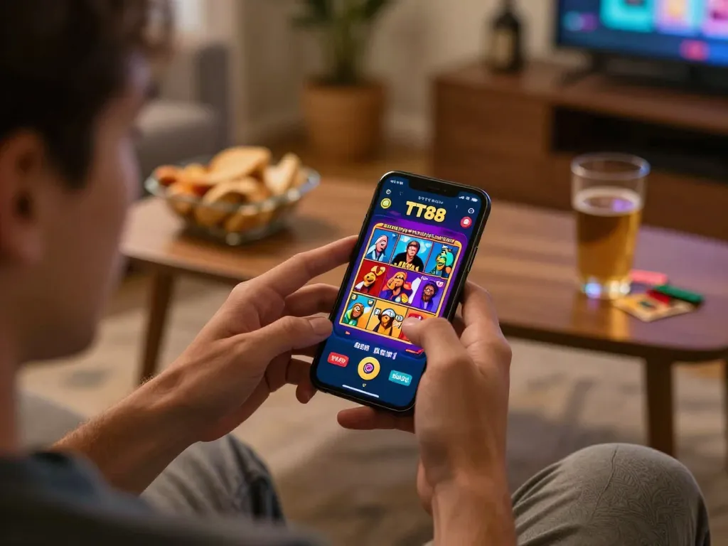 Tải game TT88 for an exciting online gambling experience on smartphones during cozy game nights