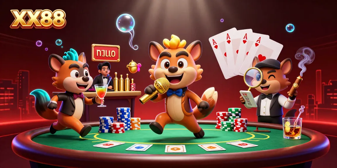 Experience the vibrant comedy casino world of XX88 with hyenas creating laughter and excitement.