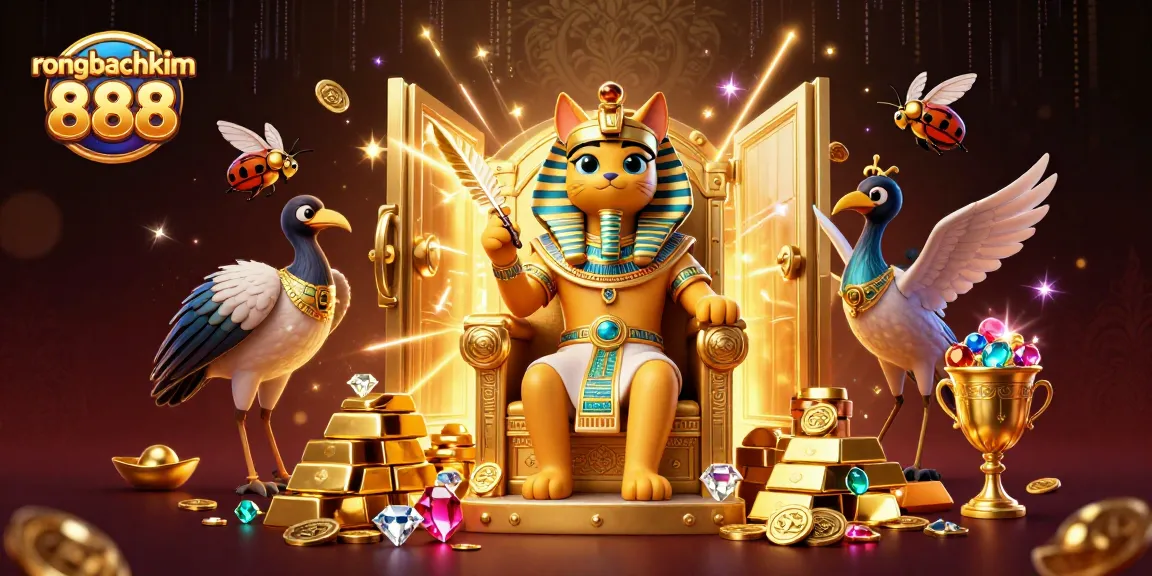 Experience the thrill of rongbachkim 888 with stunning lottery artwork showcasing lavish treasures and dynamic characters.