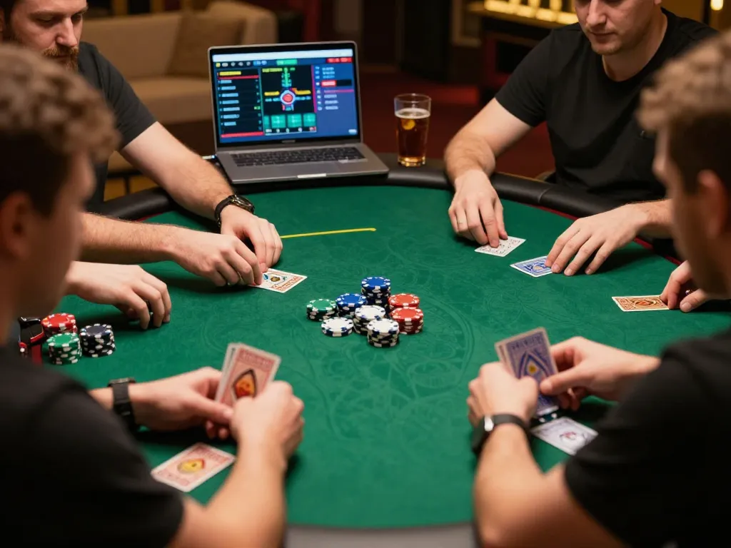Players enjoying a strategic poker game on F168 online casino, showcasing competitive spirit.