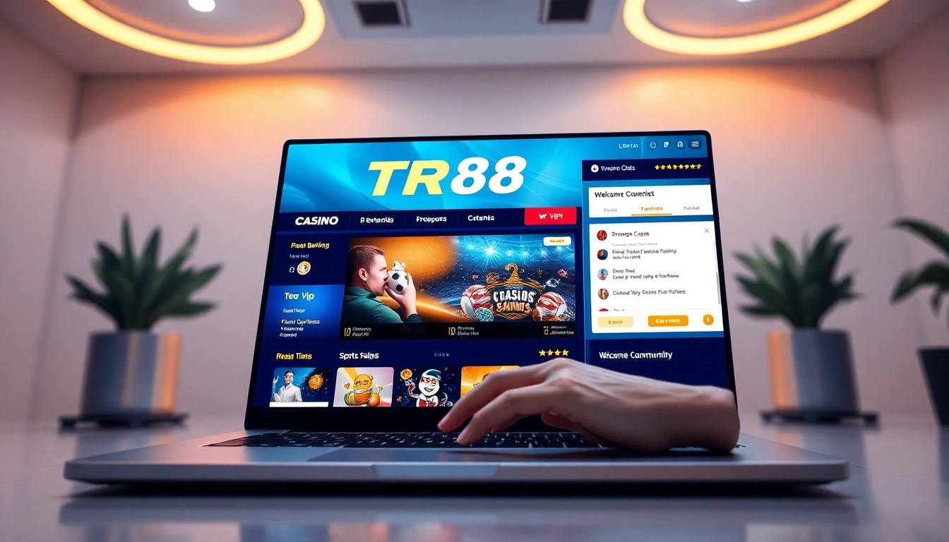 TR88 Vip online gaming platform showcasing exciting promotions and user interface.