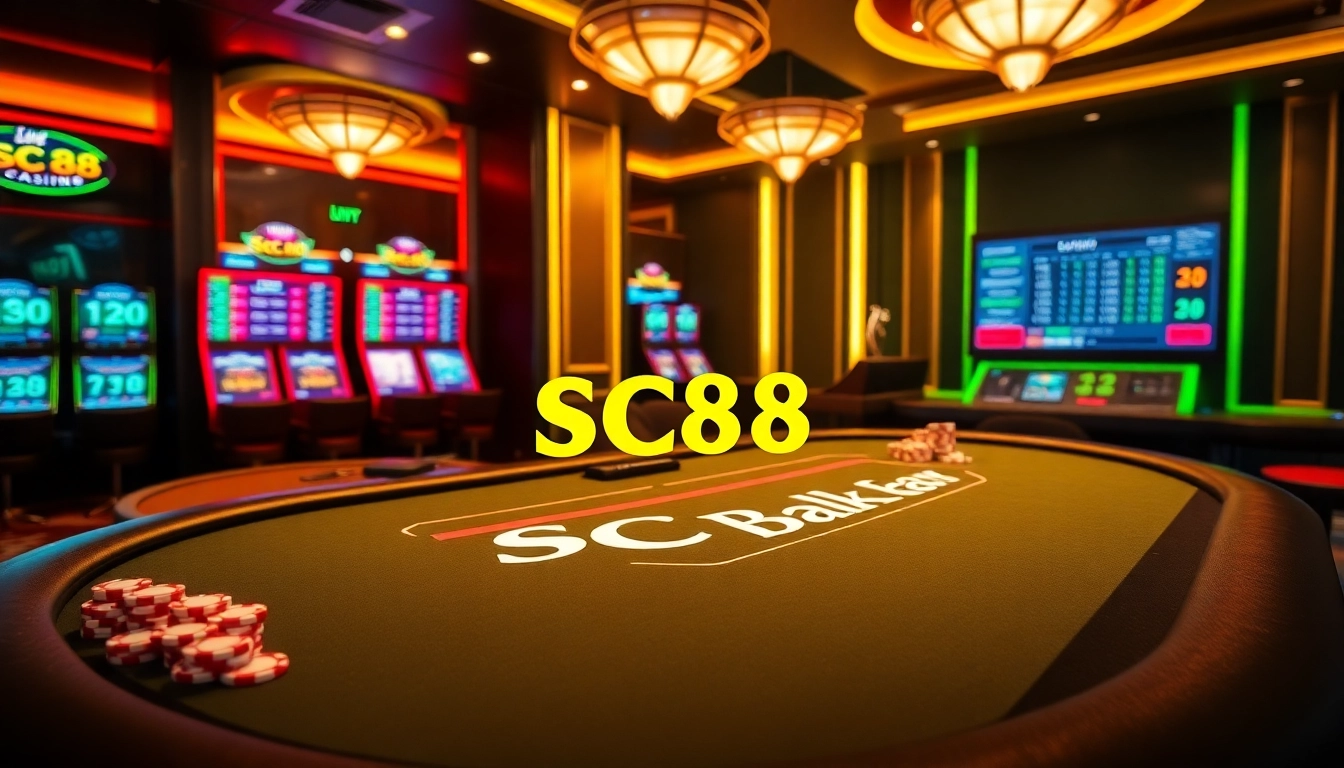 Experience thrilling online blackjack with SC88 at a luxurious casino table filled with vibrant chips and engaging gameplay.