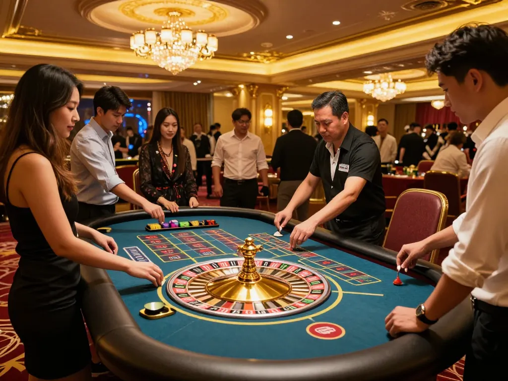Witness the excitement of go8 roulette gameplay at a top-tier casino, filled with vibrant players and dynamic action.