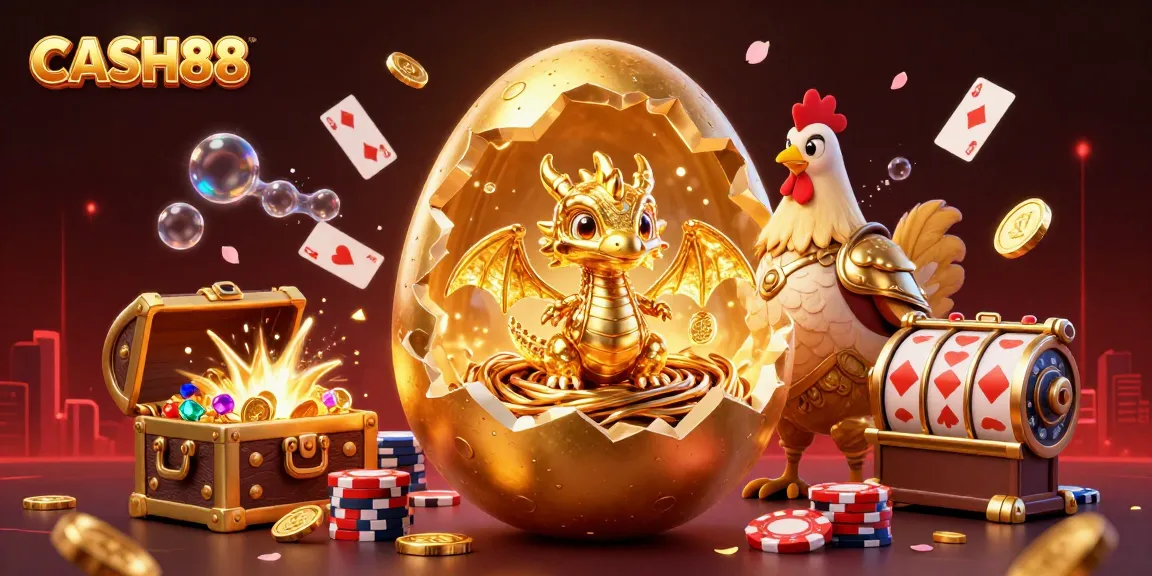 CASH88 reveals winning opportunities with a golden dragon and poker chips in a vibrant casino scene.