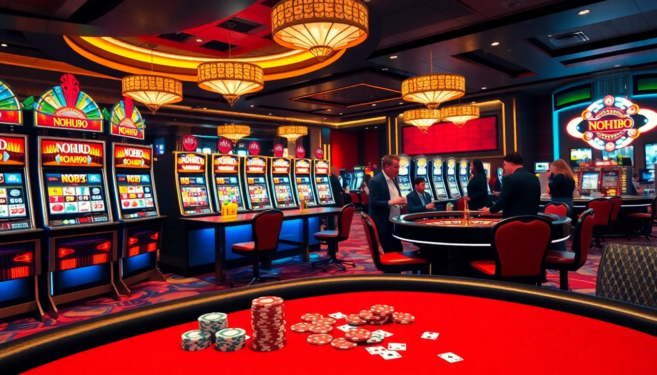 Experience high-stakes excitement at NOHU90 with vibrant casino gaming visuals.