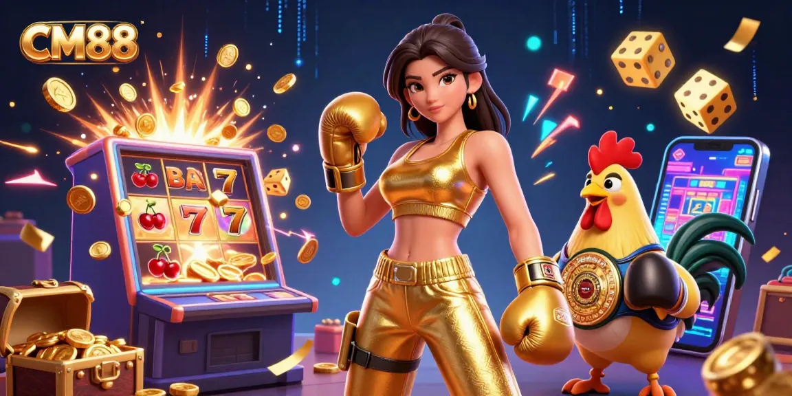Experience thrilling slots and vibrant games at CM88 in this dynamic casino scene.