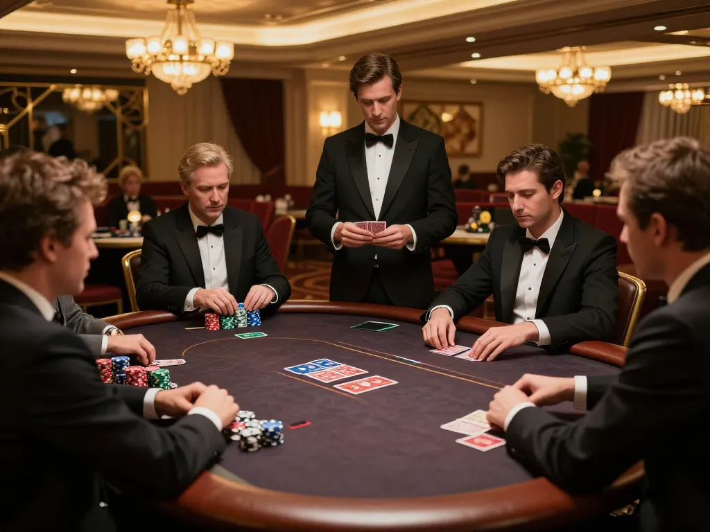 Experience the thrilling atmosphere of high-stakes poker at vk88 casino with players focused on winning strategies.