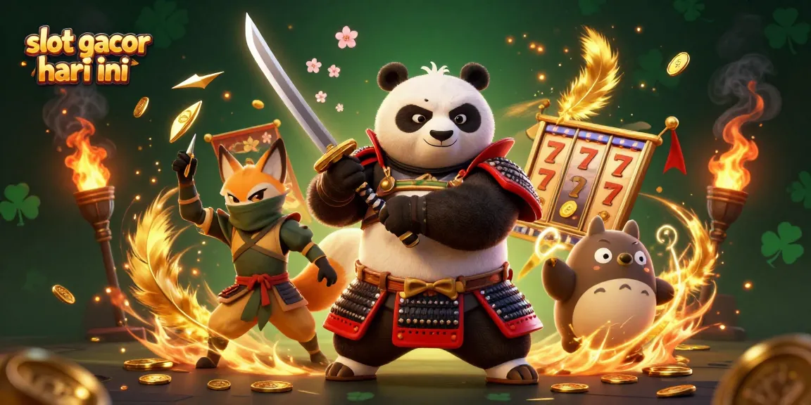Experience the thrill of slot gacor hari ini with an action-packed digital art featuring vibrant gaming elements.