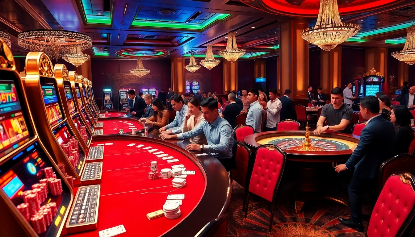 Experience the excitement of online gambling at https://8kbet3.com/ with vibrant casino tables and engaging players.