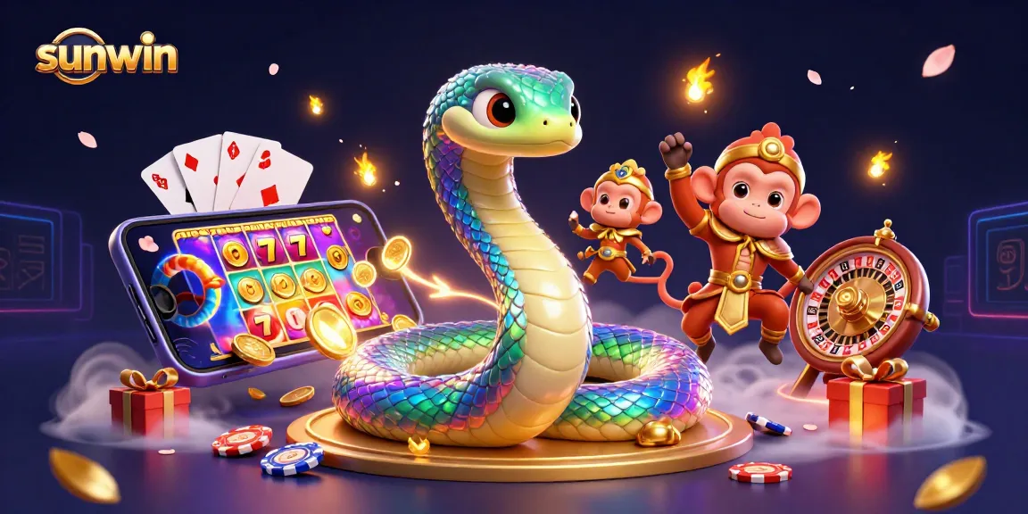 Spin your way to victory with sunwin's vibrant 3D casino scene featuring exciting game elements.