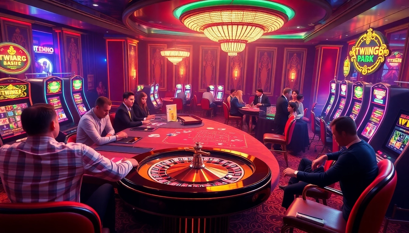 TWIN68 casino players enjoying exciting games at a vibrant gambling table.