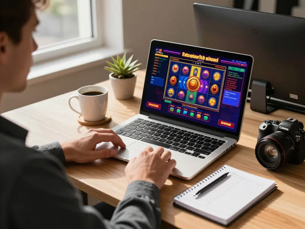 Player enjoying online casino game on laptop at home, five88 interface visible for an engaging experience.