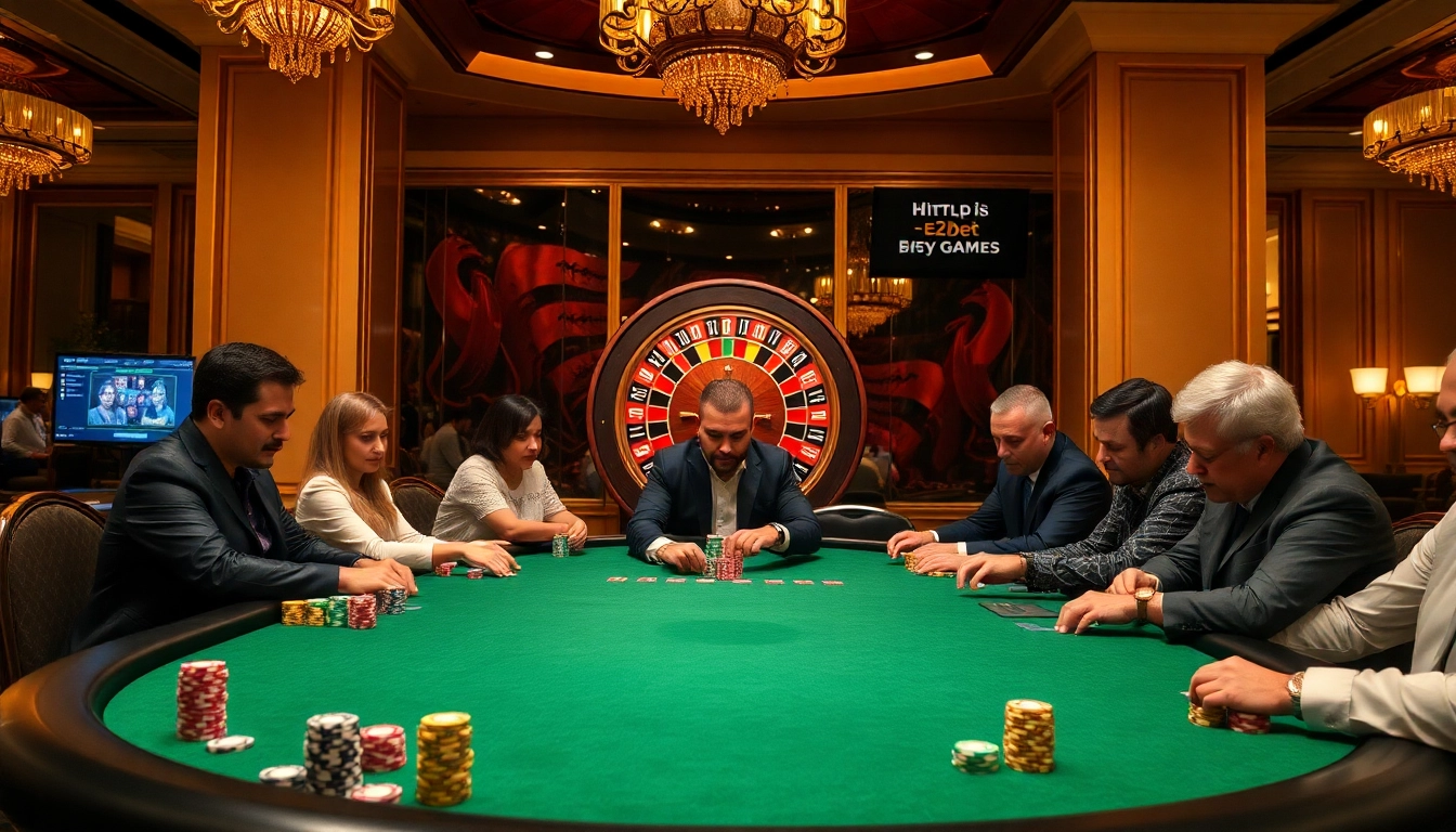 Experience high-stakes poker at https://e2bet-games.org featuring vibrant casino ambiance and intense gameplay.