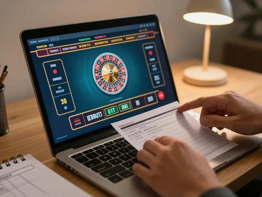 Experience the thrill of placing bets on 5679 roulette games from home, showing focused gameplay.