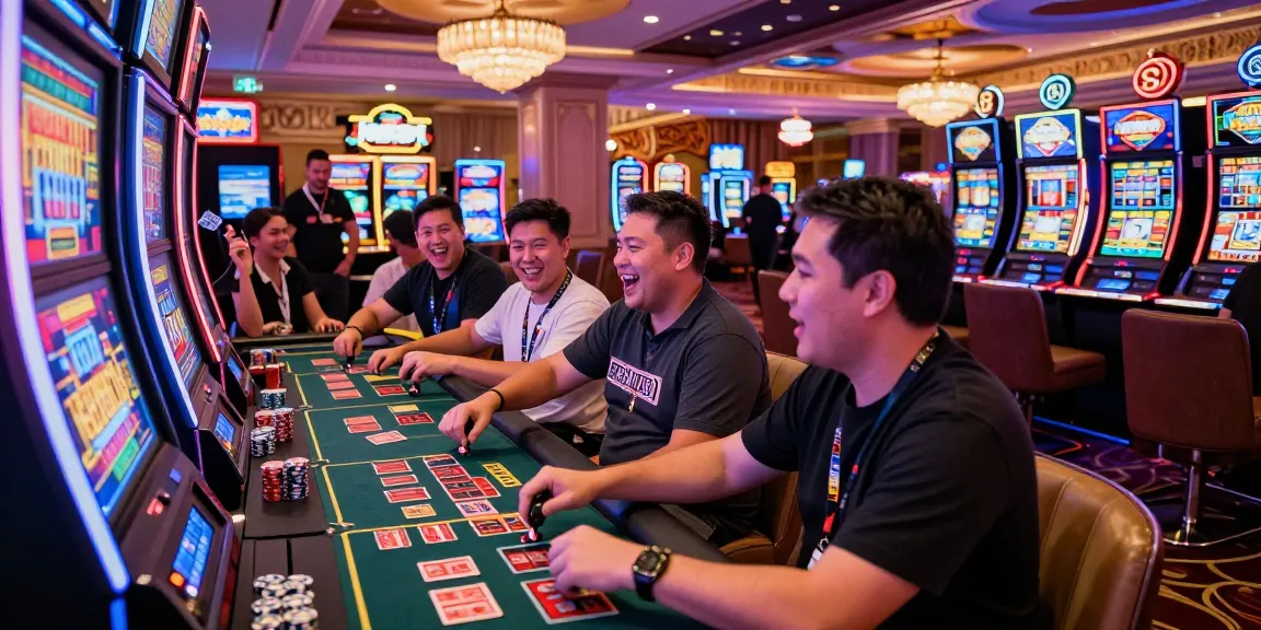 Casino gaming excitement at https://proplay88.uk.com/ with players enjoying vibrant slot machines.