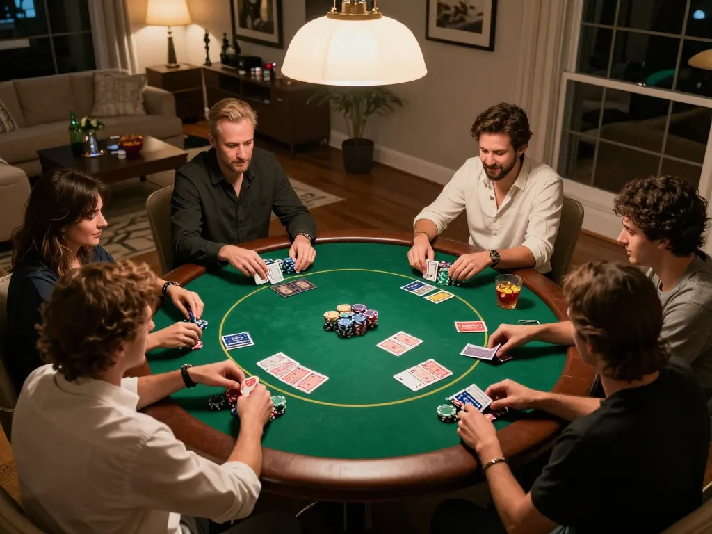 Enjoy strategic gameplay with friends in an engaging poker night at home with lu88vip platform.