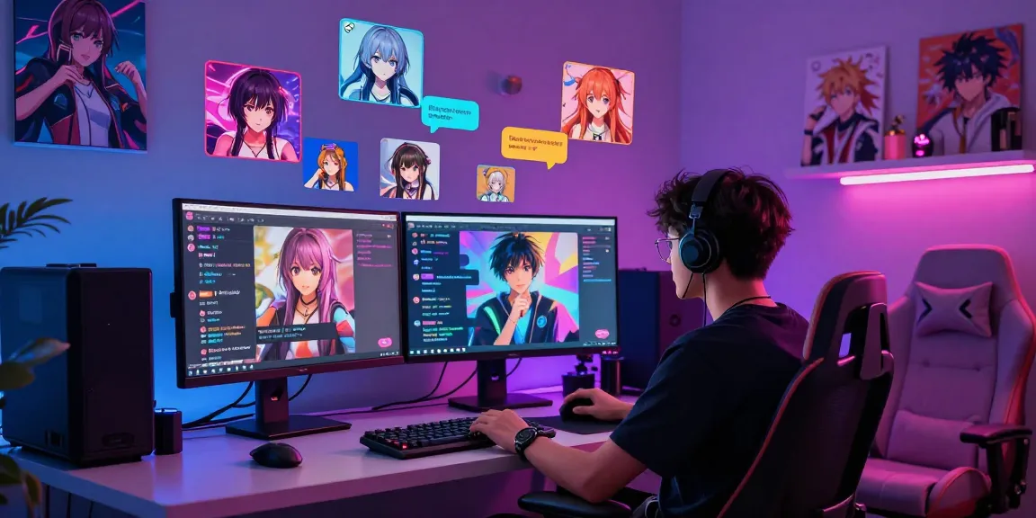 Engaging hentai ai chat scene with interactive anime characters in a vibrant gaming room.