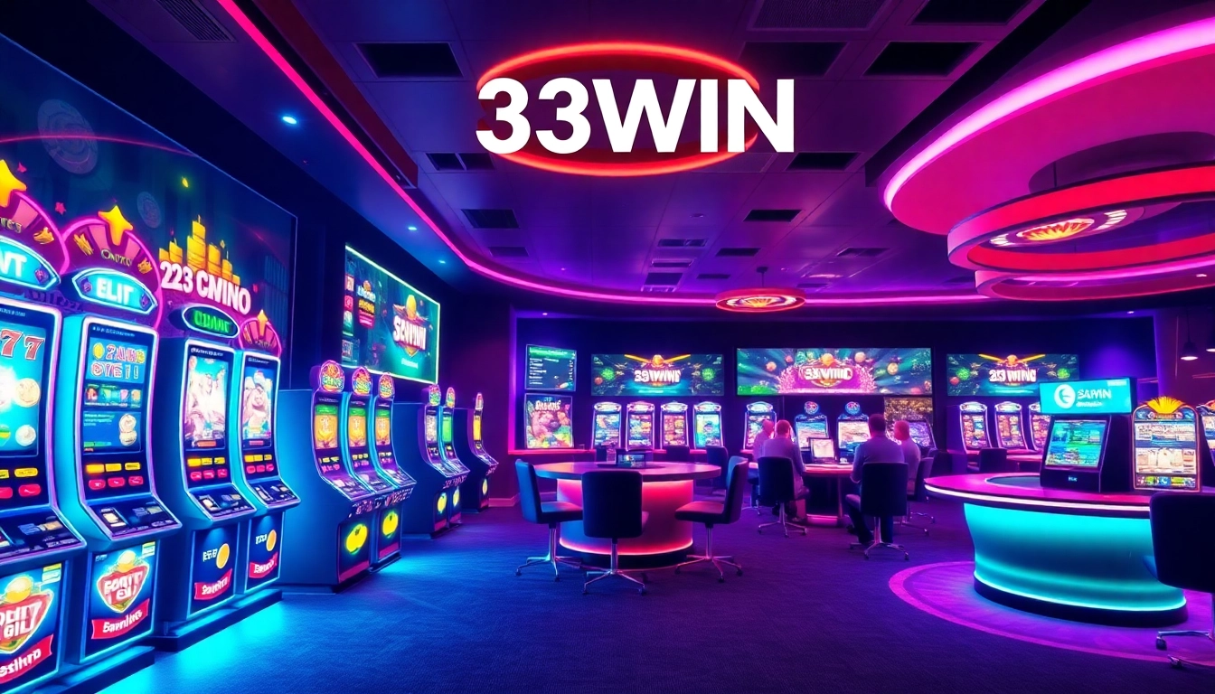 Dynamic 33WIN online casino interface showcasing vibrant gaming options and user-friendly design.