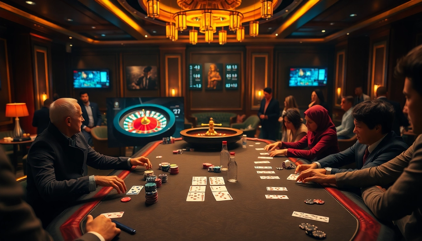 Engaging poker action at Bin88 online casino with vibrant chips and cards on the table