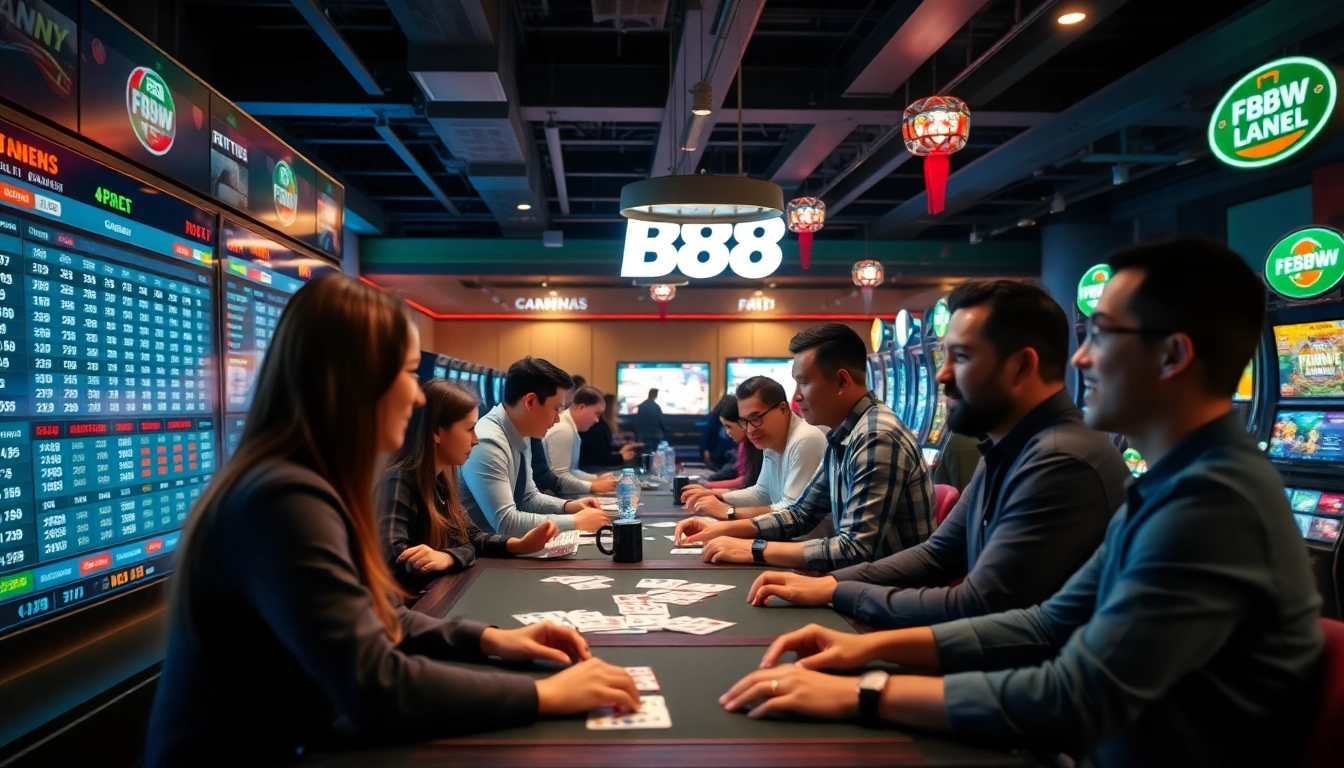 Online gaming experience at https://fb888.us/ showcasing diverse players and vibrant digital interface.