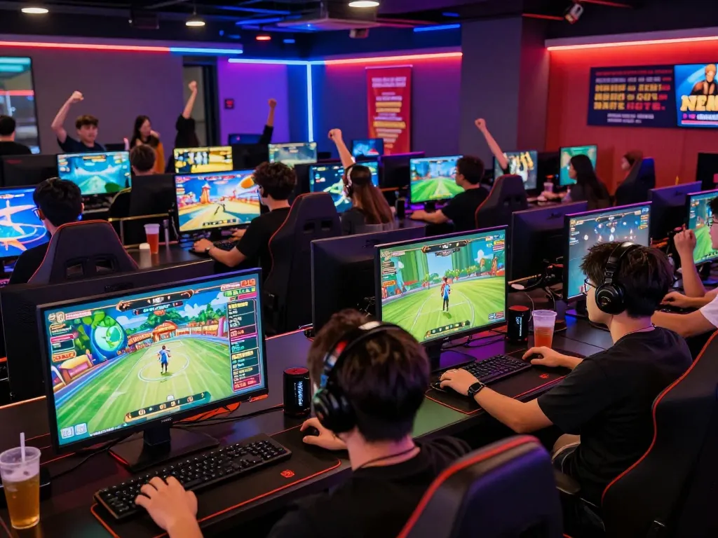 Gamers at https://79kingg.us/ enjoying vibrant online gaming experience with diverse games and competitive atmosphere.