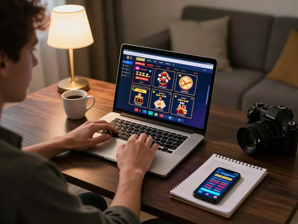 Engaging in online gaming with S666 while managing bankroll and strategies at home.