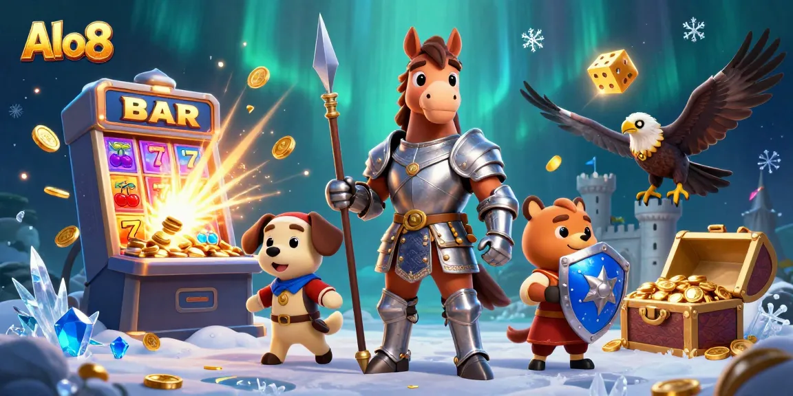 Spin and win on Alo8's vibrant casino theme featuring knights, castles, and jackpots.