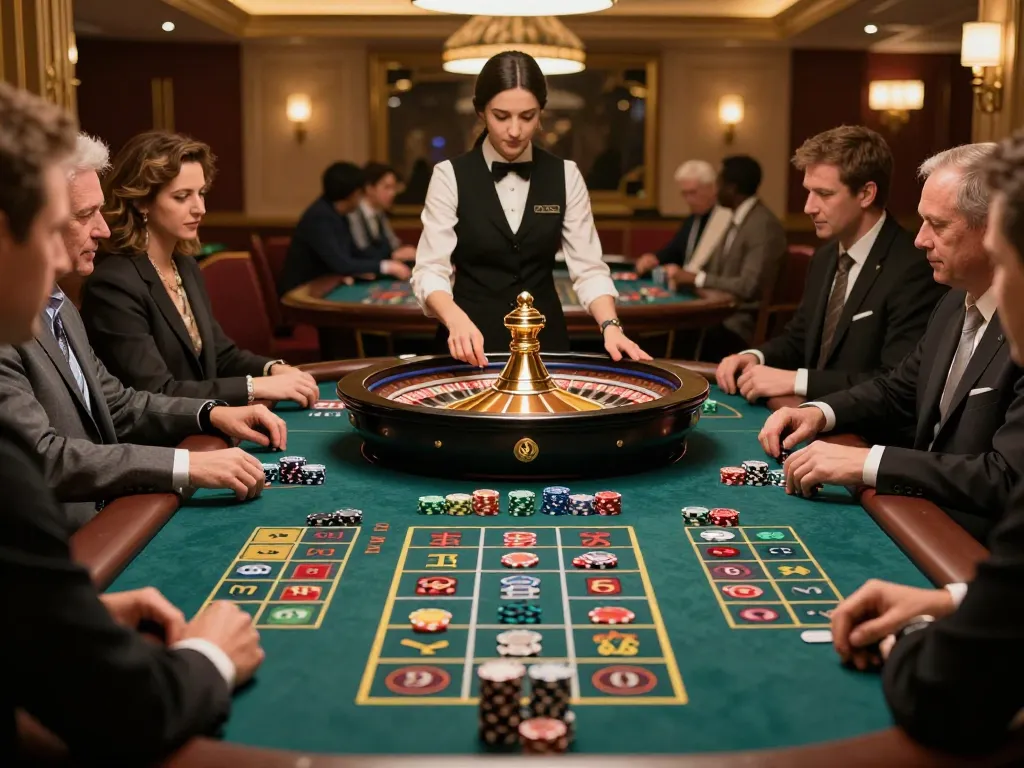 Engaging roulette gameplay at 888now casino with vibrant chips and attentive players.