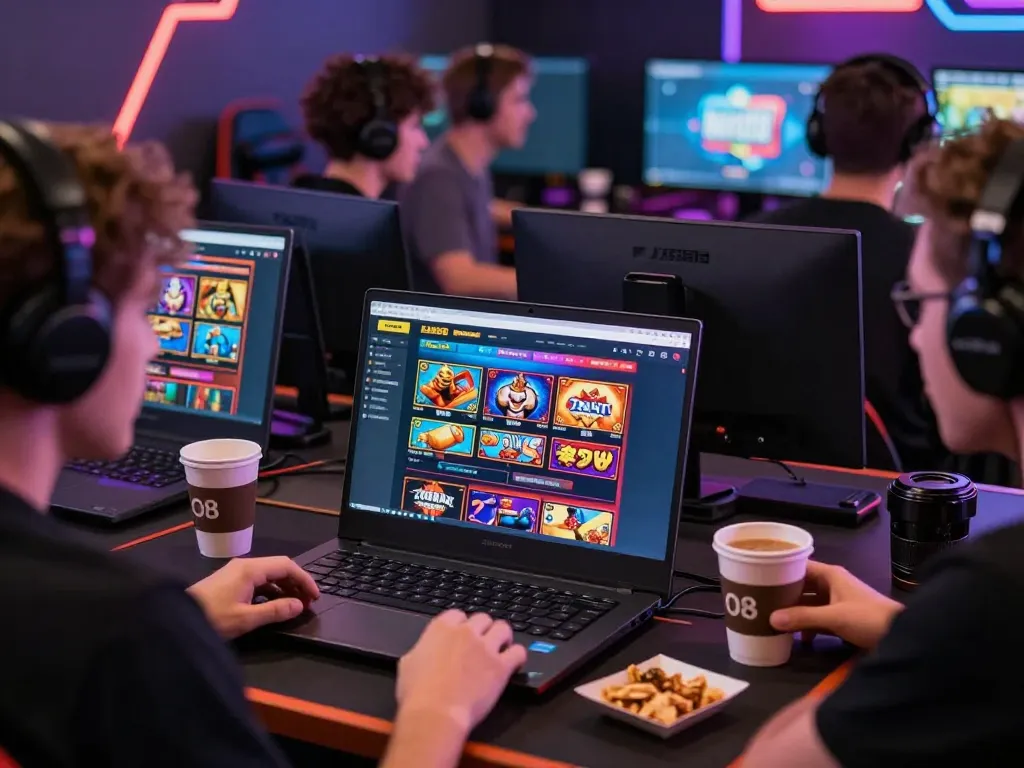 Engaged players enjoy O8's online gambling experience with colorful graphics