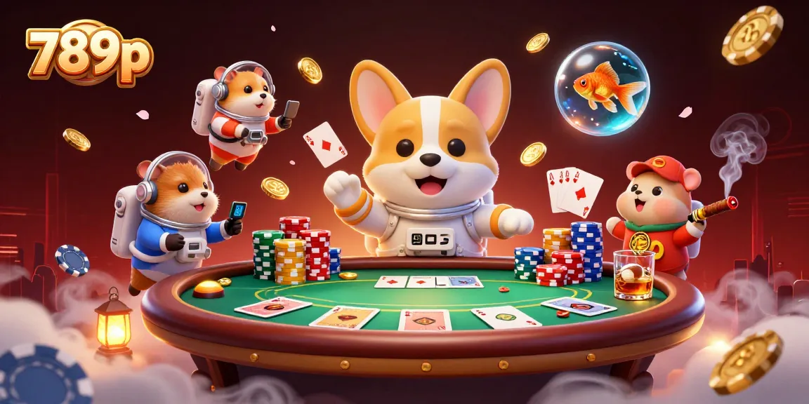 Experience thrilling gaming adventures at 789p with floating chips and corgi astronauts in a casino