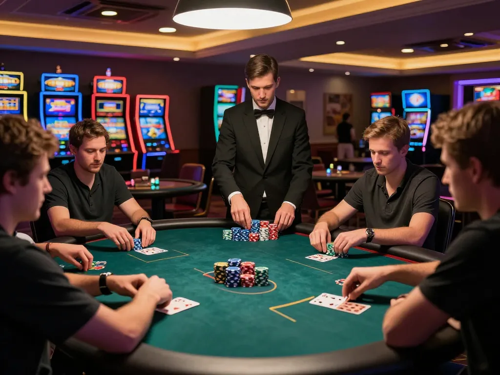 Người chơi LUCK8 tham gia một trò chơi poker đầy kịch tính, trưng bày lối chơi chiến lược và không khí sôi động của casino.